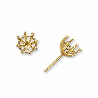 EF-57: 8 PRONG ROUND WIRE CAST EARRING