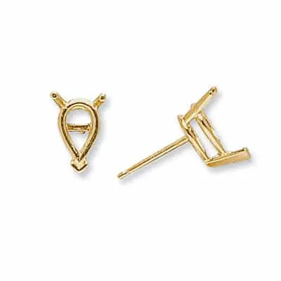 EF-60: PEAR SHAPED V-PRONG CAST EARRING