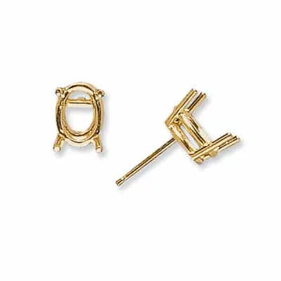 EF-61: OVAL 4 PRONG STANDARD WIRE CAST EARRING