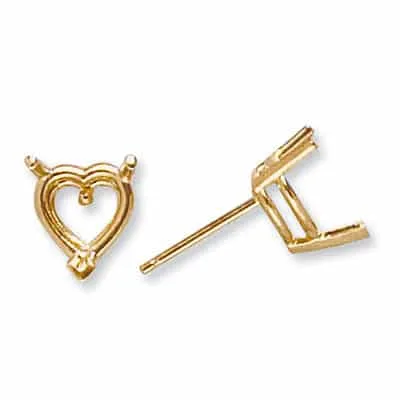 EF-65: HEART SHAPED V-PRONG CAST EARRING