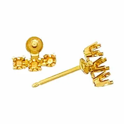 EF-79/1: FRICTION PEARL CUP EARRING FOR 3 STONES