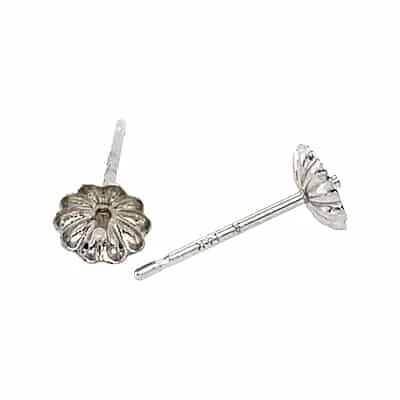 EF-81: FRICTION TULIP PEARL CUP EARRING