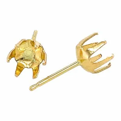 EF-83: 6 PRONG FRICTION PEARL CUP EARRING