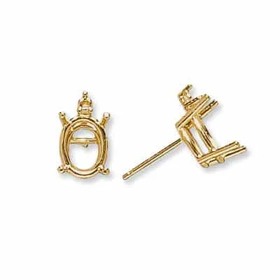 EF-90: OVAL CAST EARRING W/ 1 DIAMOND ACCENT