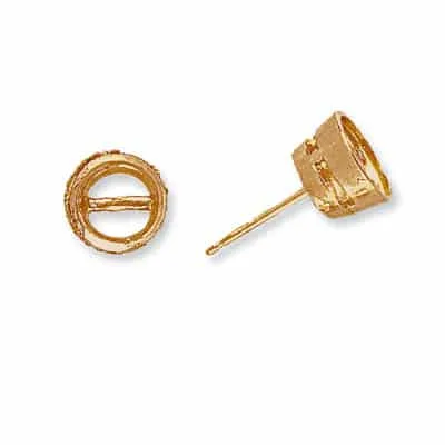 EF-BZ: FRICTION ROUND BEZEL W/ AIRLINE CAST EARRING