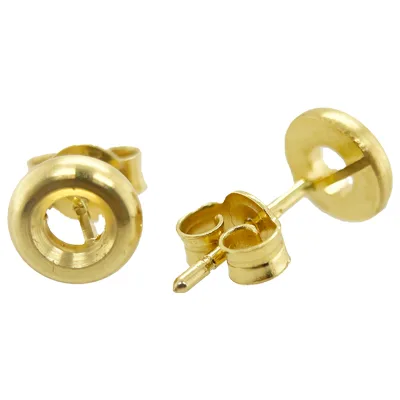 EF-BZ68: FRICTION ROUND BEZEL W/ AIRLINE CAST EARRING