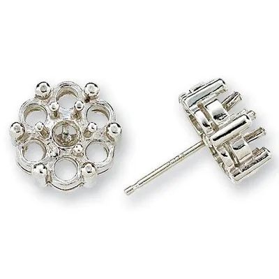 EFCS-10: ROUND 7 STONE CLUSTER CAST EARRING