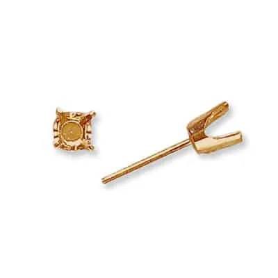 ET-19: 4 PRONG ROUND W/ LIGHT SCREW POST DIE-STRUCK EARRING