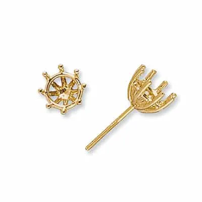 ET-30: 8 PRONG ROUND WIRE W/ STANDARD SCREW POST CAST EARRING