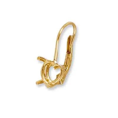 EW-143: LEVER BACK W/ 4 PRONG HEART SHAPED WIRE SETTING