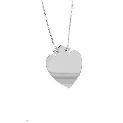 HD-66: ASSEMBLED ENGRAVABLE HEART SHIELD NECKLACE