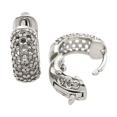 HE-333: 3 ROW HUGGIES EARING FOR STONES