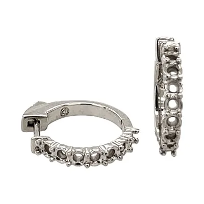 HE-408: 4 PRONG HOOP EARRINGS FOR STONES
