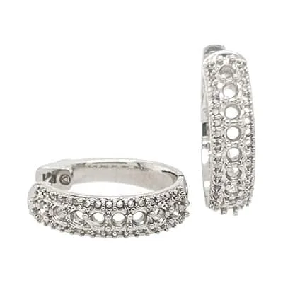 HE-424: 3 ROW HOOP EARRINGS FOR STONES
