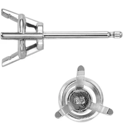 EF-31-F: 3 PRONG ROUND FLAT BACK FRICTION MARTINI CAST EARRINGS