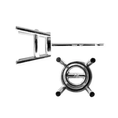 EF-38L: 4 PRONG ROUND WIRE SETTING LIGHT WEIGHT & LOW FRICTION CAST EARRING