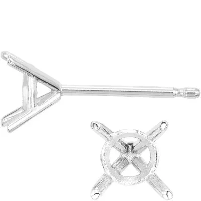 EF-41: 4 PRONG ROUND FRICTION MARTINI CAST EARRING