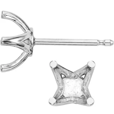 EF-44: 4 PRONGS SPLIT AT THE BASE ROUND FRICTION CAST EARRING