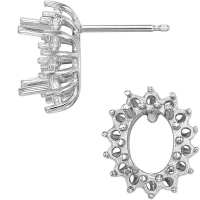 EF-98: CAST OVAL CLUSTER EARRINGS