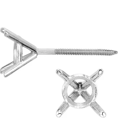 ET-41: 4 PRONG MARTINI THREADED POST EARRING