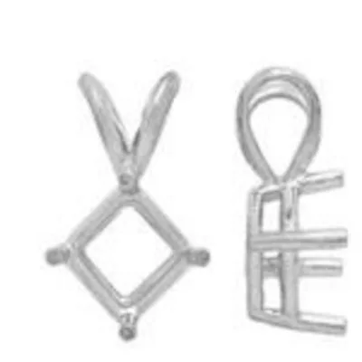 PE-157: CAST 4 PRONG WIRE BASKET SQUARE PENDANT