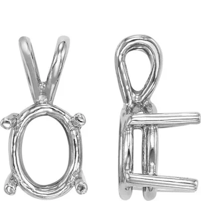 PE-50: CAST 4 PRONG REGULAR WEIGHT OVAL PENDANT