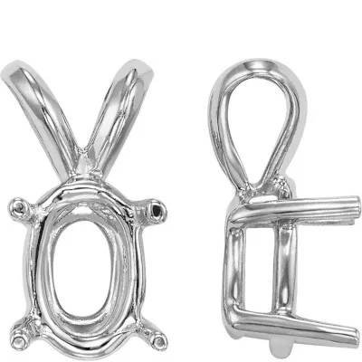 PE-53: CAST 4 PRONG LIGHT WEIGHT OVAL PENDANT