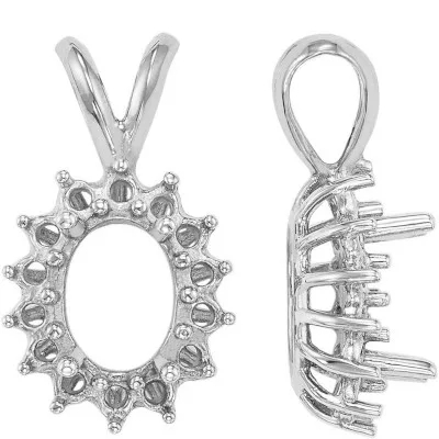 PE-98: CAST OVAL CLUSTER PENDANT
