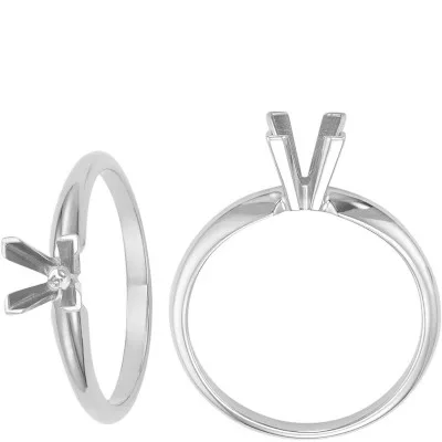 RM-164: V PRONG PRINCESS CUT ENGAGEMENT RING
