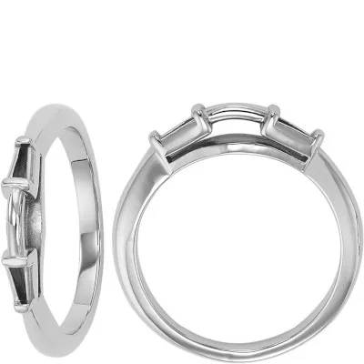 RS-125: TAPERED BAGUETTE RING SHANK W/ 2 SIDE STONES