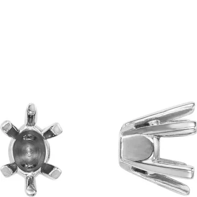 S-107: 6-PRONG CAST TAPERED OVAL SETTING WITH PADS
