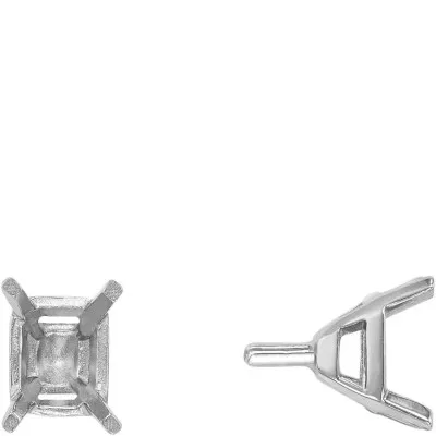S-114: EMERALD CUT 4-PRONG CAST SETTING W/ PEG