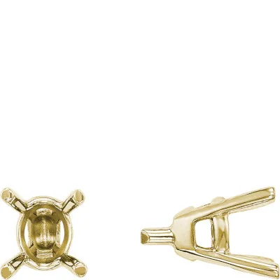 S-122: 4-PRONG CAST TAPERED OVAL SETTING WITH PEG