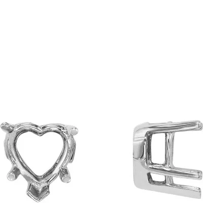 S-142: HEART SHAPED CTR. W/ PADS V-PRONG CAST SETTING