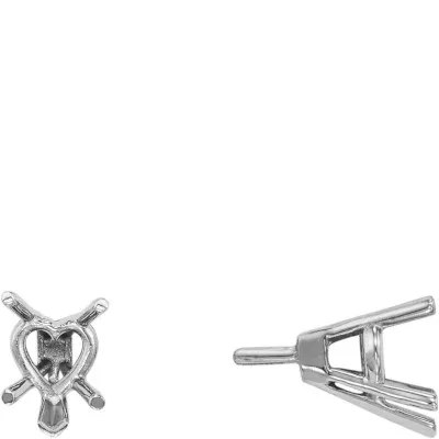 S-145: HEART SHAPED V-PRONG CAST SETTING W/ PEG