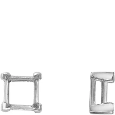 S-156: SQUARE SHAPED V-PRONG CAST SETTING W/ AIRLINE
