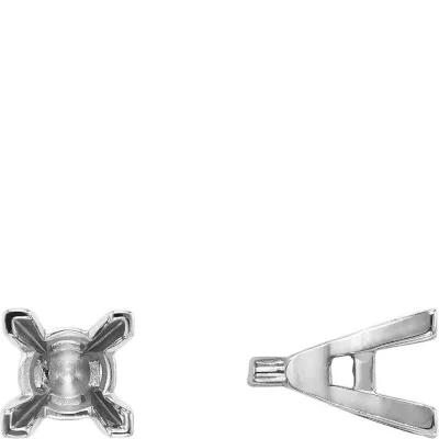 S-158: SQUARE SHAPED V-PRONG CAST SETTING W/ PEG