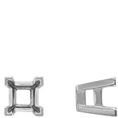 S-159: SQUARE SHAPED V-PRONG HEAVY CAST SETTING