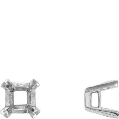 S-161: SQUARE SHAPED 4-PRONG HEAVY TAPERED CAST SETTING