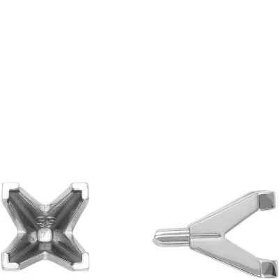 S-165: V-PRONG LOW BASE SQUARE DIE-STRUCK SETTING WITH PEG