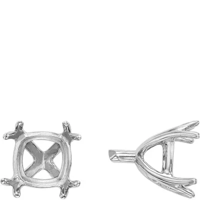 S-170: 4 DOUBLE-PRONG CUSHION CUT CAST SETTING WITH PEG