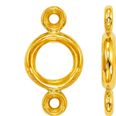 S-661: CAST FLAT ROUND BEZEL SETTING WITH 2 JUMP RINGS ON EITHER SIDE