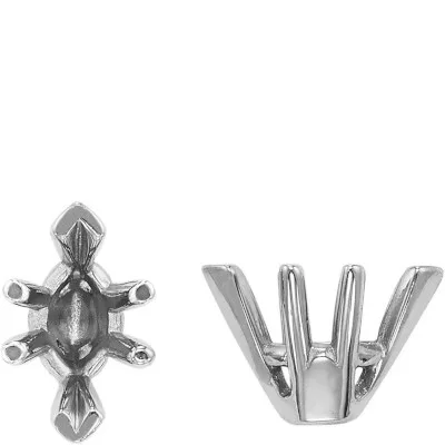 S-76: V-PRONG TAPERED MARQUISE CAST SETTING WITH PADS