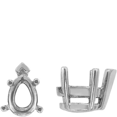 S-94: PEAR SHAPED V-PRONG HEAVY CAST SETTING