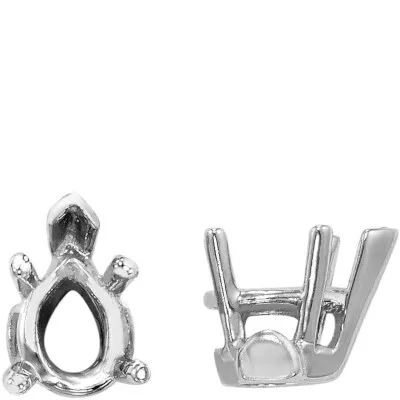 S-95: PEAR SHAPED V-PRONG CAST SETTING WITH PADS