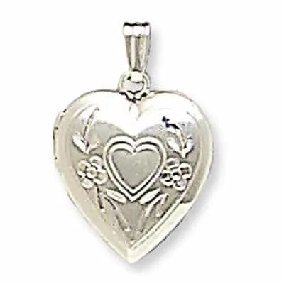 LOH-970: HEART SHAPED LOCKET WITH HEART DESIGN