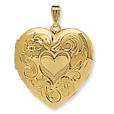 LOH-973: HEART SHAPED LOCKET WITH HEART DESIGN