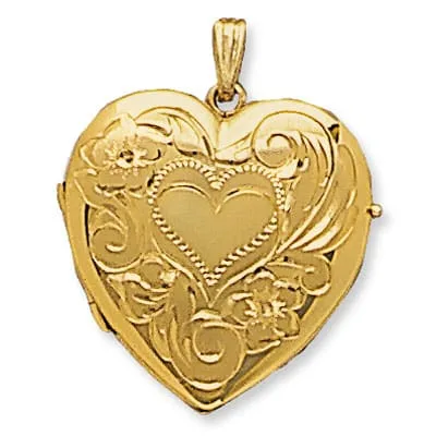 LOH-974: HEART SHAPED LOCKET WITH HEART DESIGN
