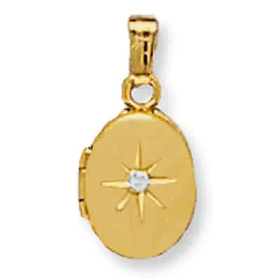 LOO-810-812: OVAL SHAPED LOCKET 1 DIAMOND CENTER