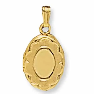 LOO-820: OVAL SHAPED LOCKET WITH FLOWER DESIGN